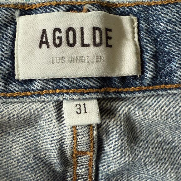 Agolde 90's Pinch Waist Jeans Straight Leg Light Wash Size 31. Made in the USA - Picture 3 of 7
